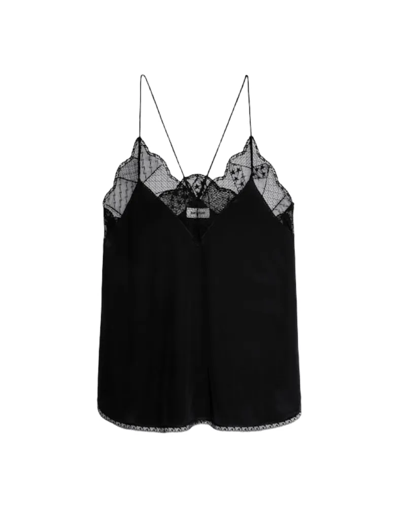 Zadig & Voltaire Christy Caraco 100% Seide Schwarz