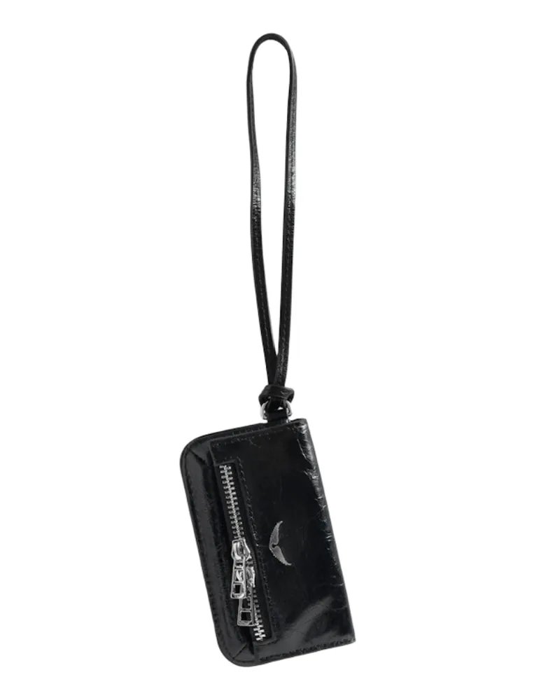Zadig & Voltaire Rock Keyring Vintage Patent Schlüsselanhänger Schwarz
