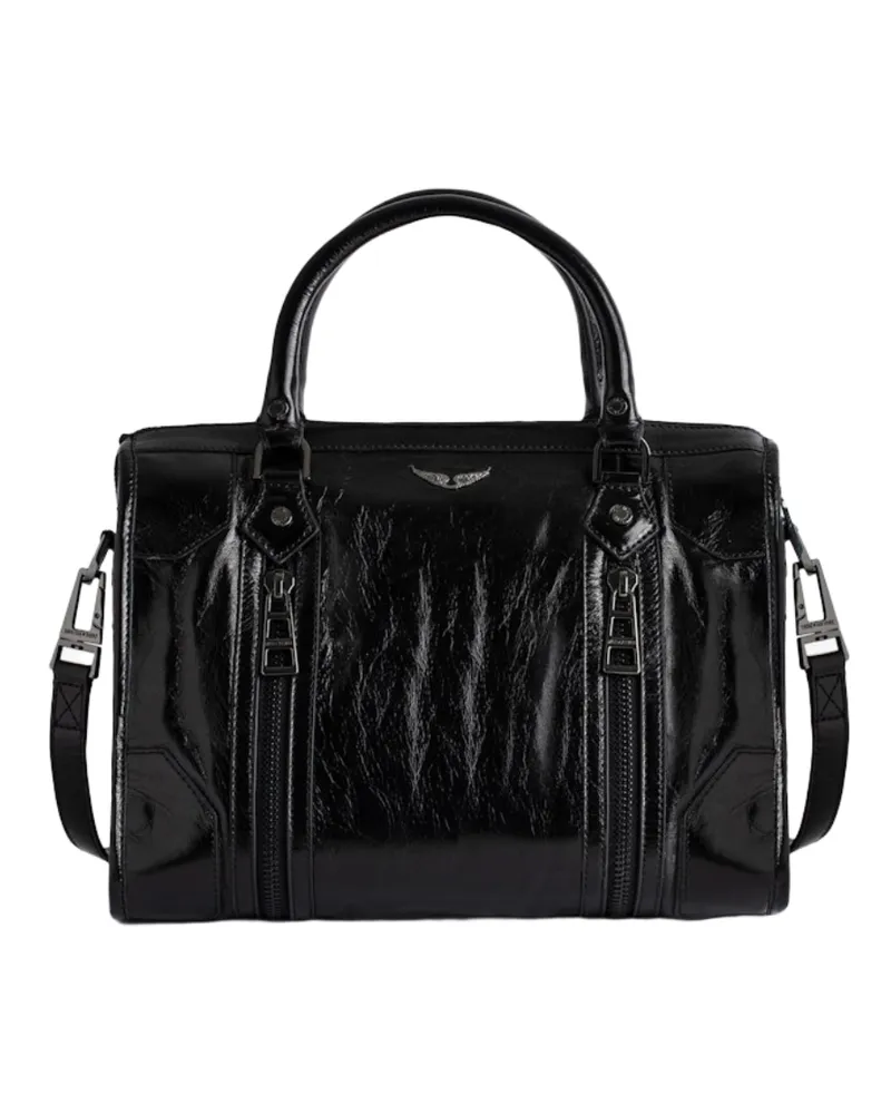 Zadig & Voltaire Sunny Medium #2 Vintage Patent Tasche Schwarz