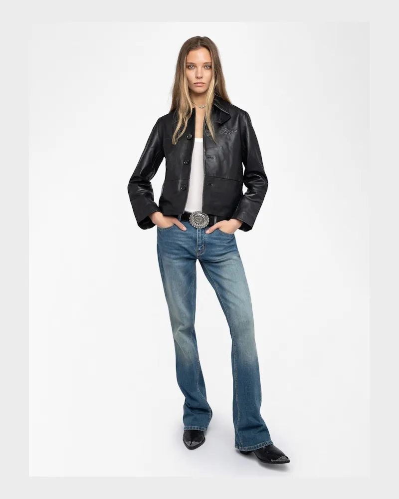 Zadig & Voltaire Blouson Lessa Leder Schwarz