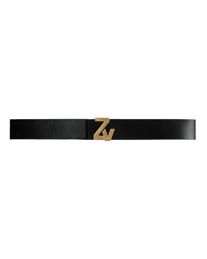 Zadig & Voltaire Gürtel ZV Initiale 40mm Schwarz