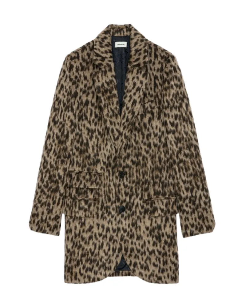 Zadig & Voltaire Mantel Violet Leopard Beige