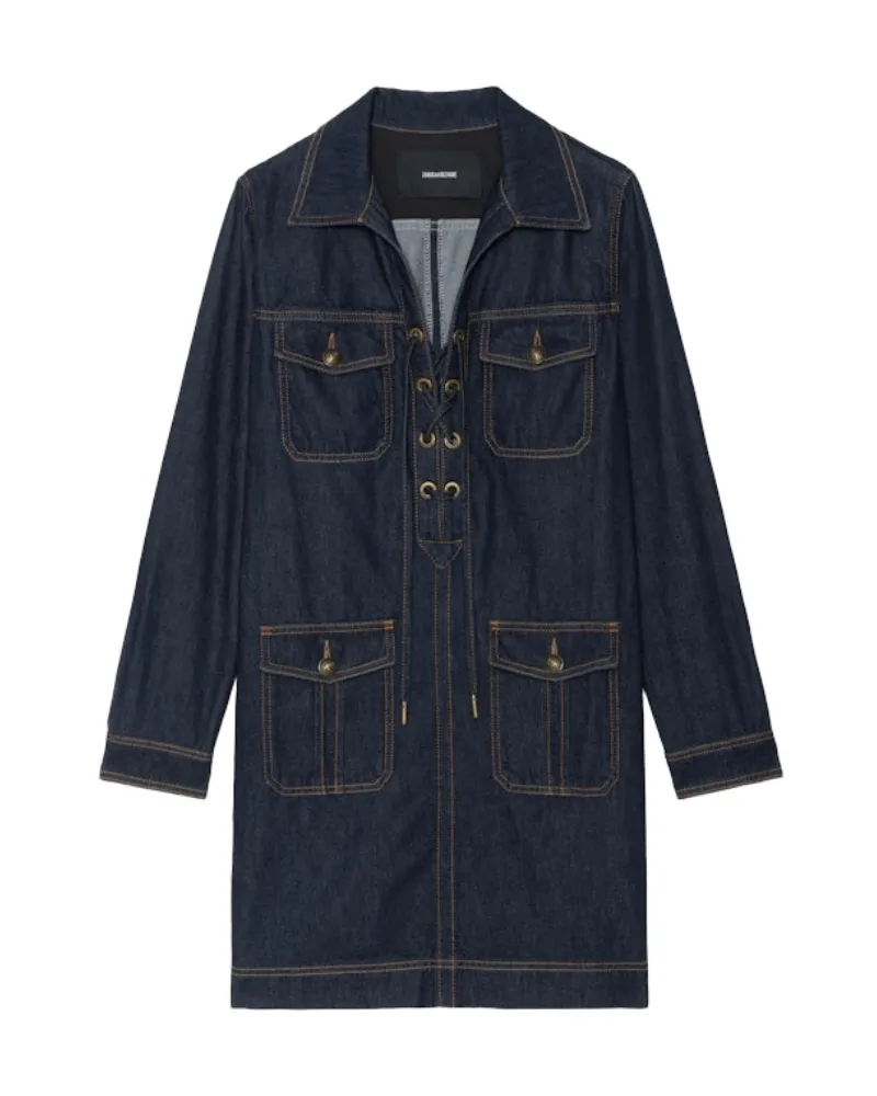 Zadig & Voltaire Robe Remacha Denim Blau