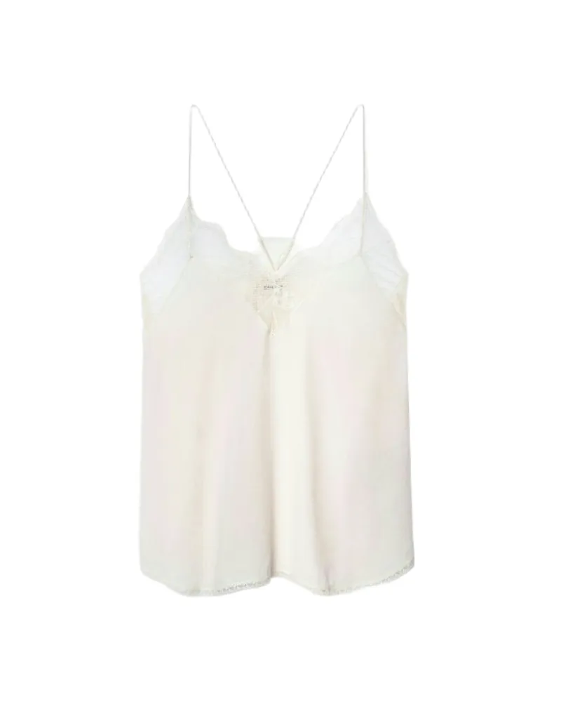 Zadig & Voltaire Christy Caraco 100% Seide Weiß