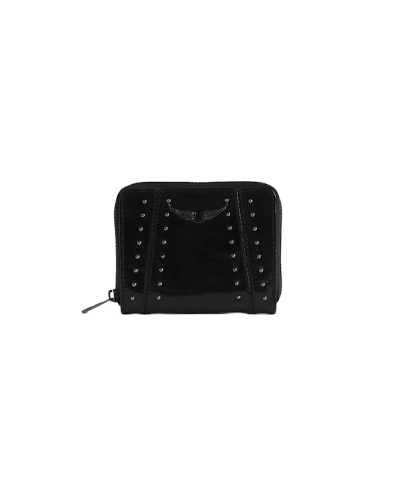 Zadig & Voltaire Geldbörse Mini ZV Vintage Patent Studs Schwarz
