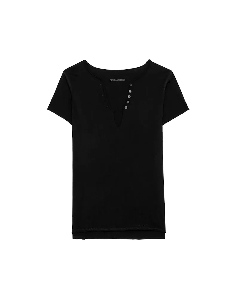 Zadig & Voltaire Henley-shirt Tuni Schwarz
