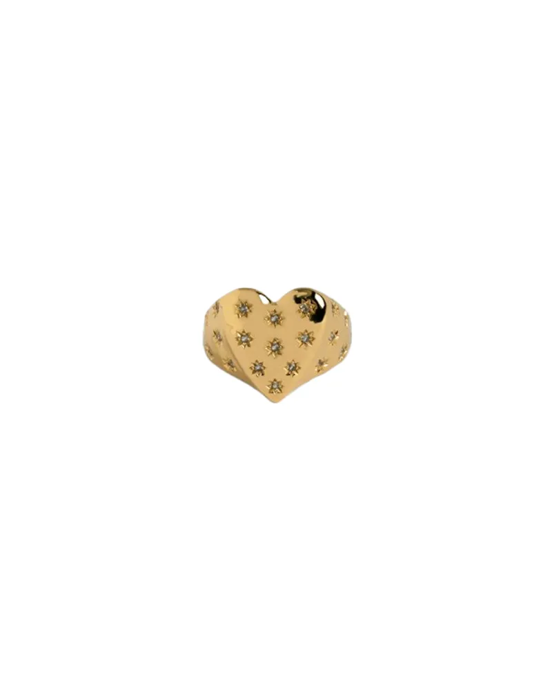 Zadig & Voltaire Heartbreaker Over Strass Ring Gelb