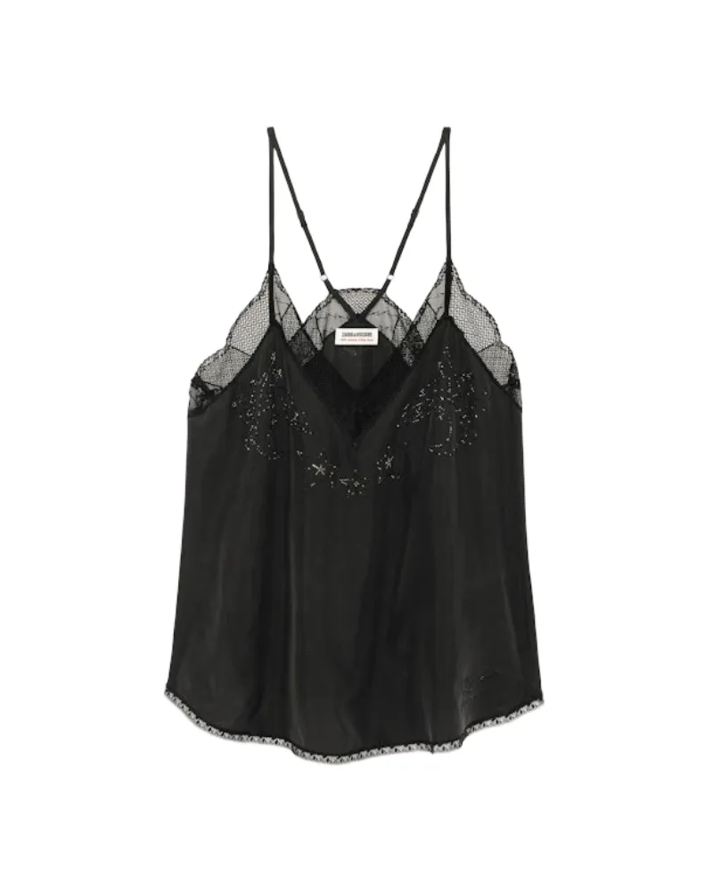 Zadig & Voltaire Christy Canottiera 100% Seide Schwarz