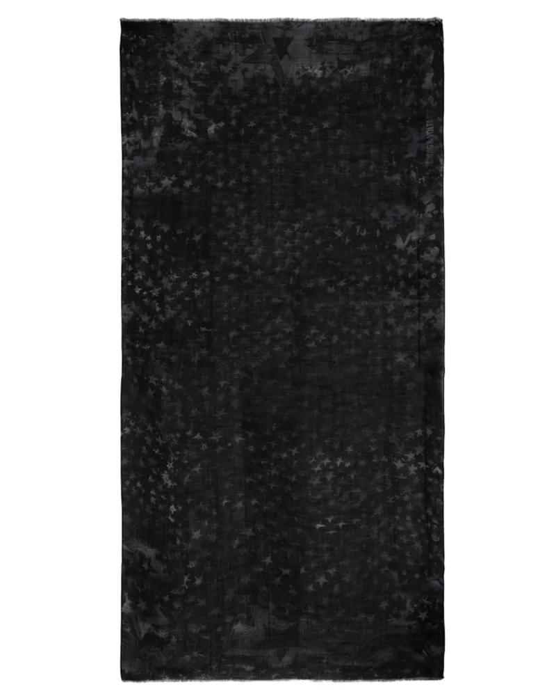 Zadig & Voltaire Schal Judy Stars 100 100% Wolle Grau