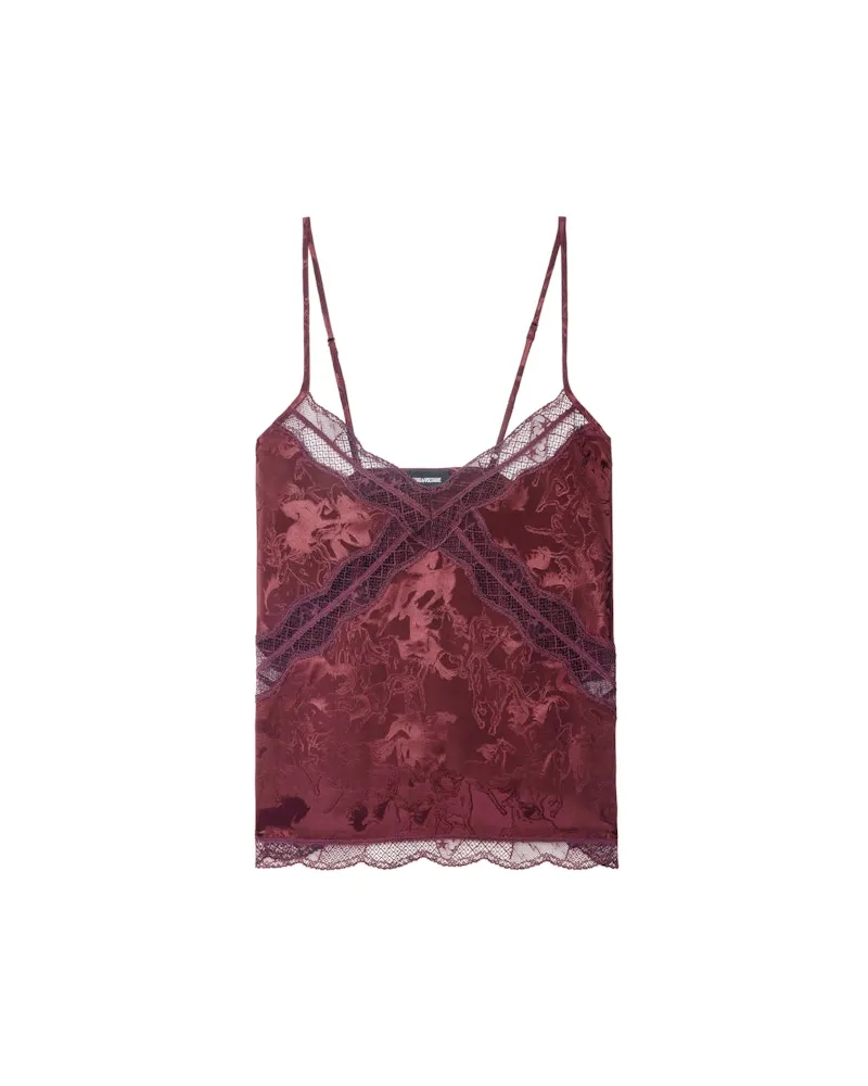 Zadig & Voltaire Top Cishi 100% Seide Burgundy