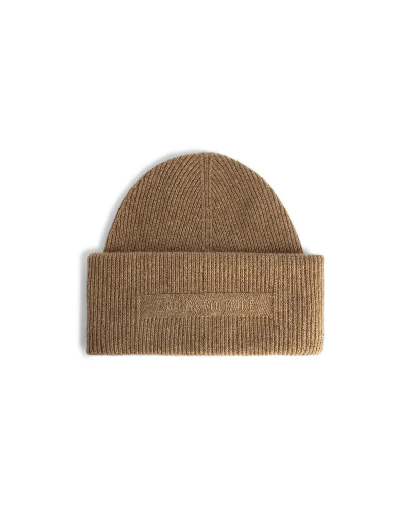 Zadig & Voltaire Ben Mütze 100% Kaschmir Cognac