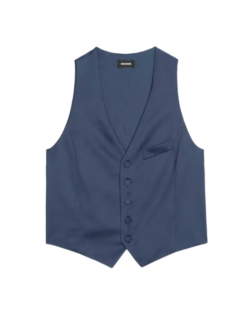 Zadig & Voltaire Weste Emaux Satin Blau