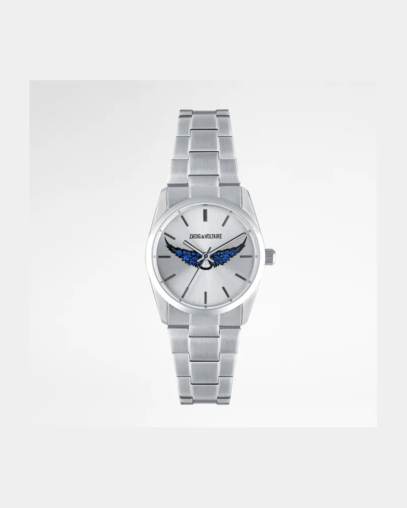Zadig & Voltaire Zadig Strass Wings Uhr Grau