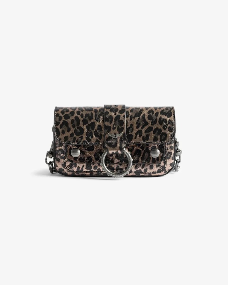 Zadig & Voltaire Tasche Kate Wallet Metal Leopard Grau