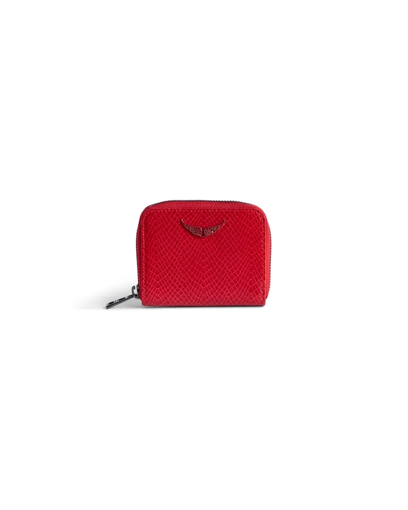 Zadig & Voltaire Mini Zv Glossy Wild Geprägte Geldbörse Power