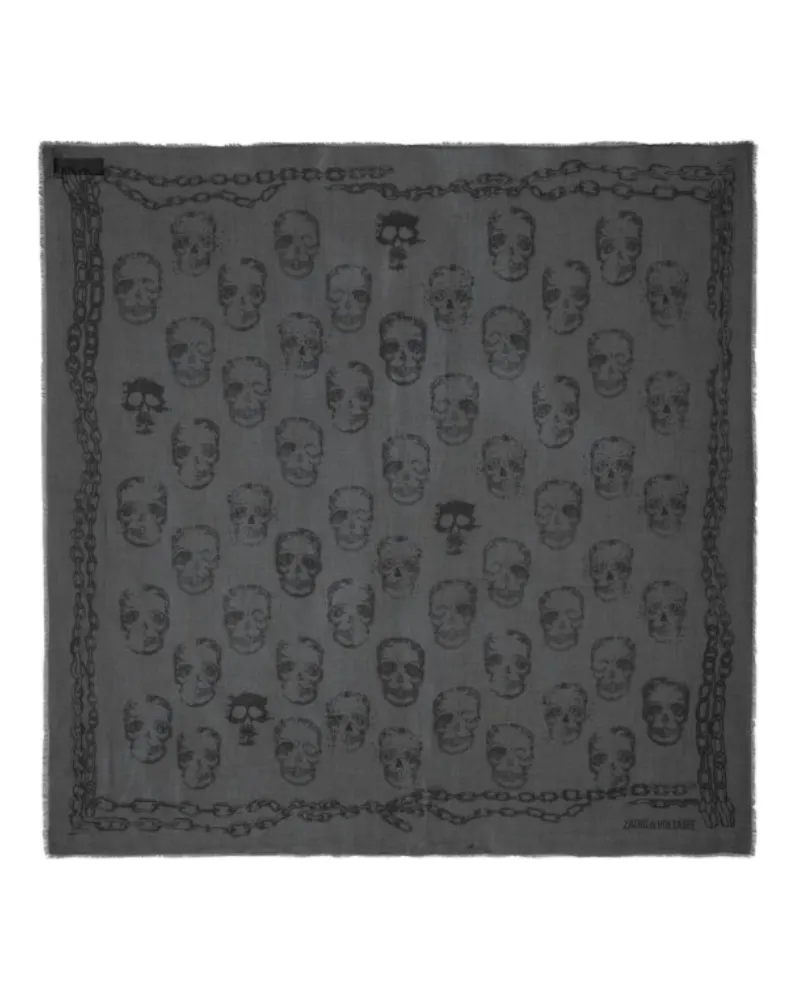 Zadig & Voltaire Schal Kerry Skull 135 Grau