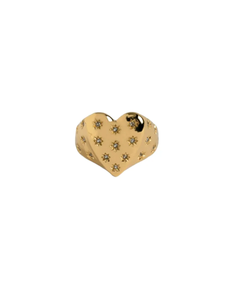 Zadig & Voltaire Heartbreaker Over Strass Ring Gelb