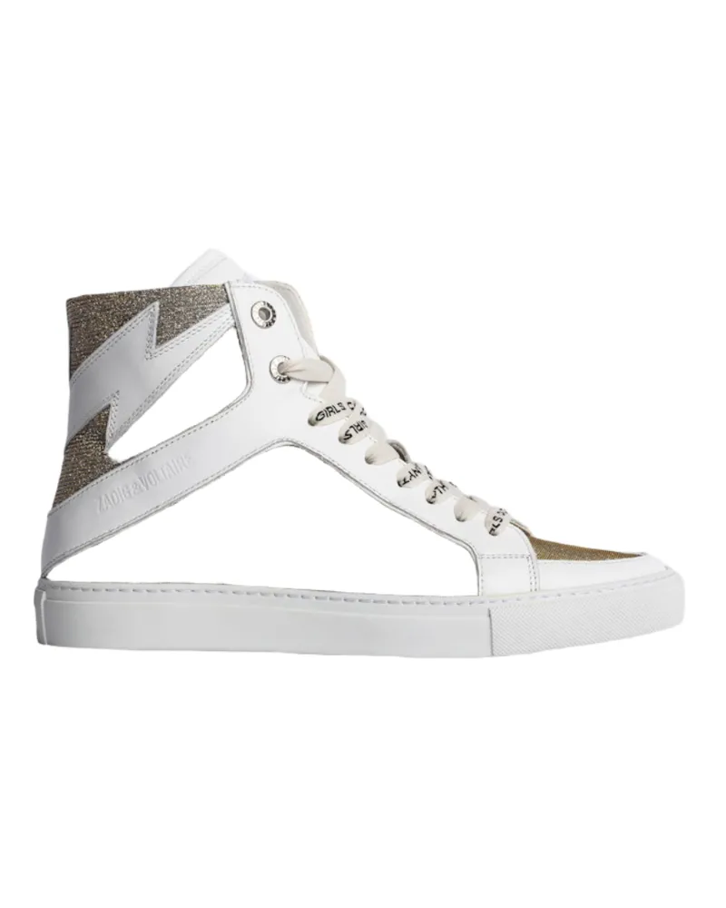 Zadig & Voltaire ZV1747 High Flash Hohe Sneakers Silber