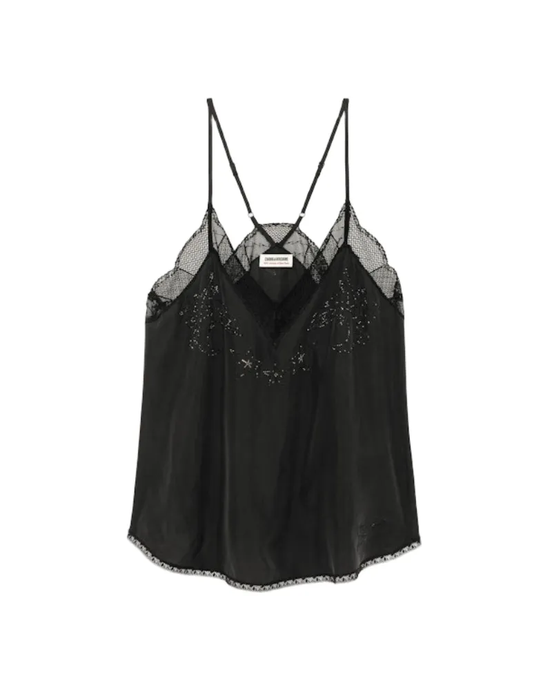 Zadig & Voltaire Christy Canottiera 100% Seide Schwarz