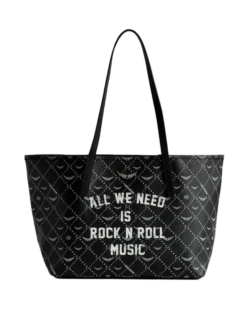 Zadig & Voltaire Z Shopper Monogram Music Tag Tasche Schwarz