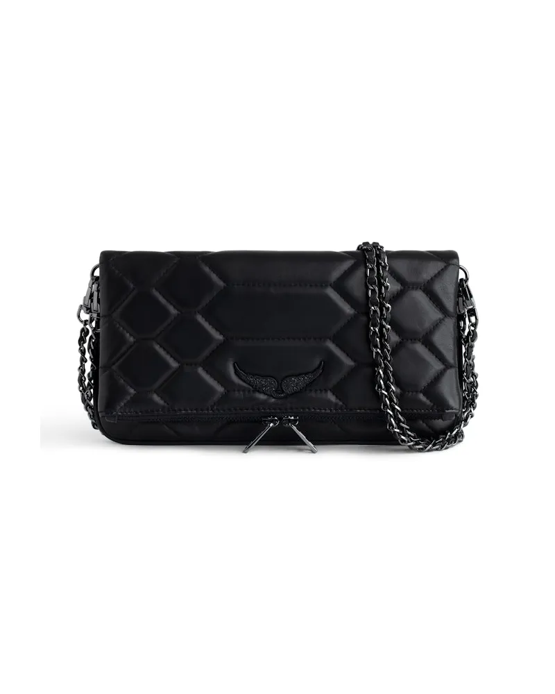 Zadig & Voltaire Gesteppte Rock Clutch Schwarz