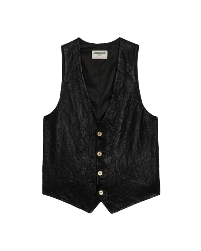 Zadig & Voltaire Weste Emilie Knitterleder Schwarz