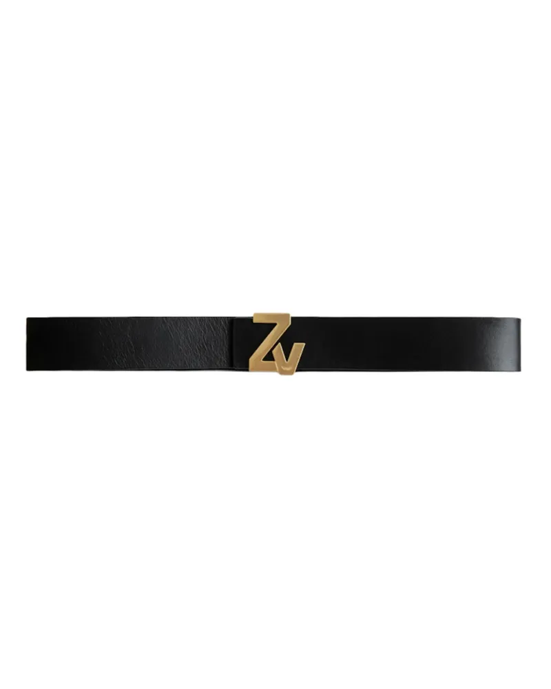 Zadig & Voltaire Gürtel ZV Initiale 40mm Schwarz