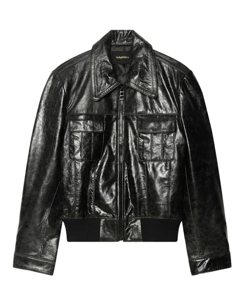 Zadig & Voltaire Veramy Jacke Glossy-Leder Schwarz