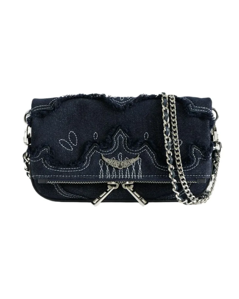 Zadig & Voltaire Clutch Rock Mini Denim Blau