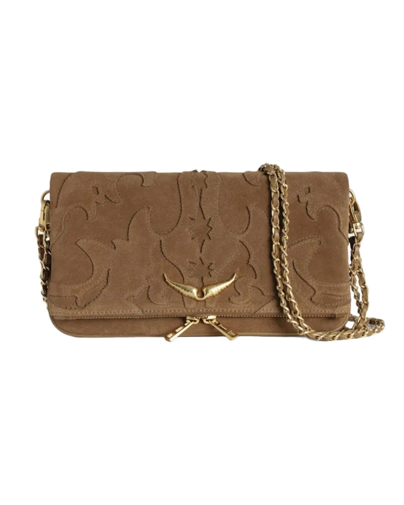 Zadig & Voltaire Rock Suede Clutch Braun