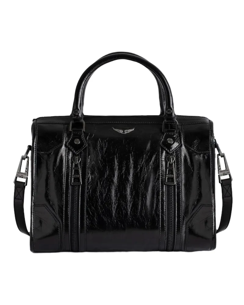 Zadig & Voltaire Sunny Medium #2 Vintage Patent Tasche Schwarz