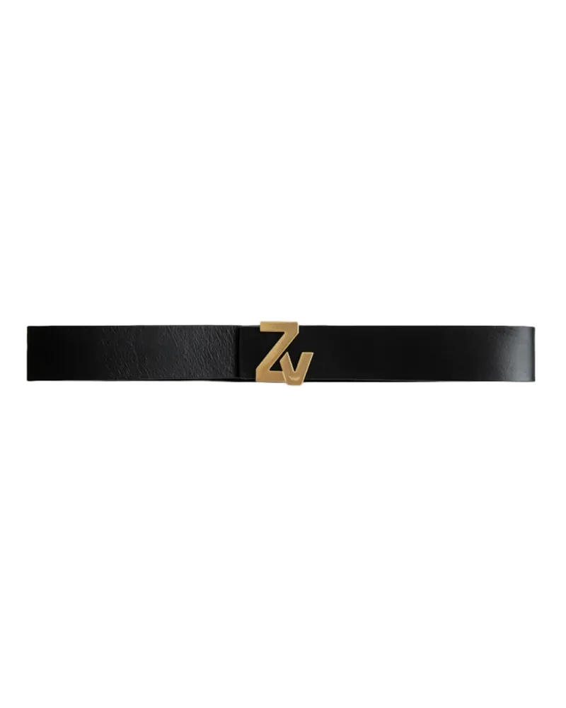Zadig & Voltaire Gürtel ZV Initiale 40mm Schwarz
