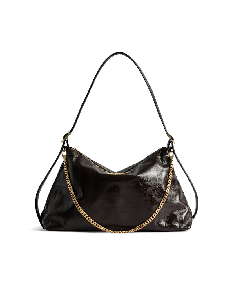 Zadig & Voltaire Jim Vintage Patent Tasche Brownie
