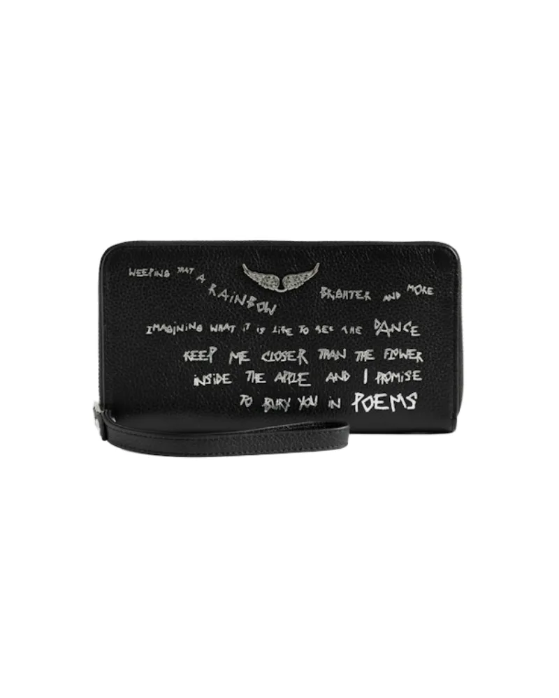 Zadig & Voltaire Geldbörse Compagnon Graffiti Schwarz
