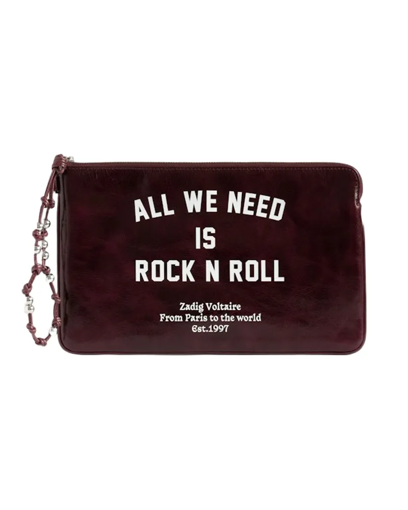 Zadig & Voltaire Angel Pouch Music Tag Clutch Lila