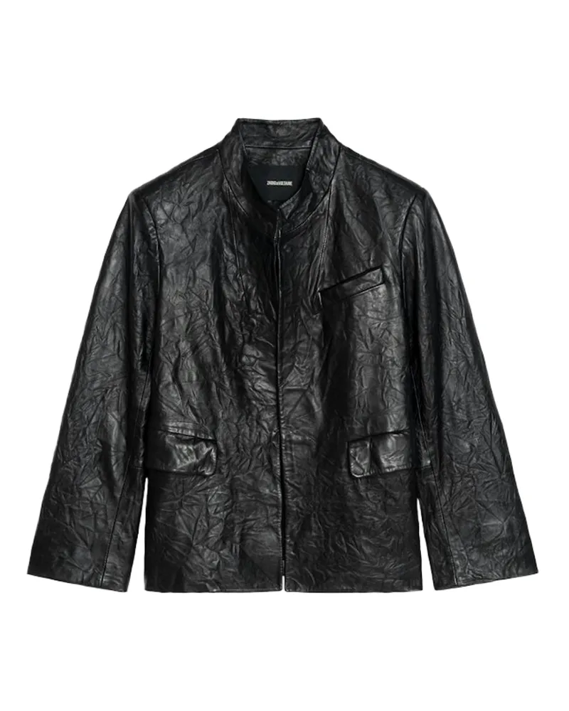 Zadig & Voltaire Blazer Veryn Aus Knitterleder Schwarz