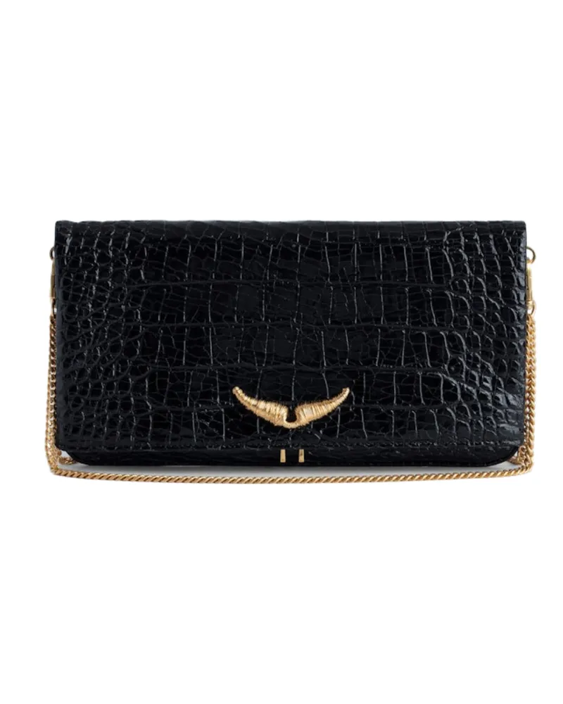 Zadig & Voltaire Rock Goossens Geprägte Clutch Schwarz