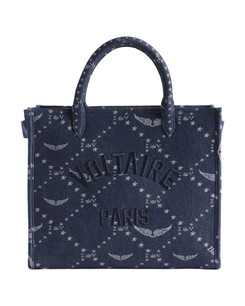 Zadig & Voltaire Tasche Angel Tote Denim Monogram Blau