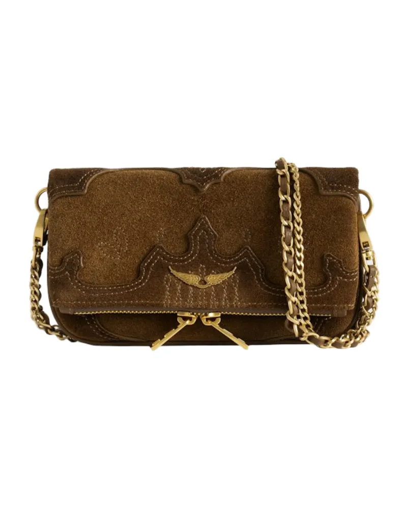 Zadig & Voltaire Rock Mini Clutch Western Braun