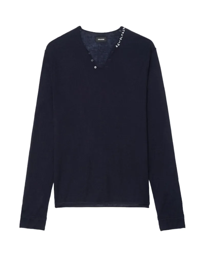 Zadig & Voltaire Pullover Monastir 100% Kaschmir Blau