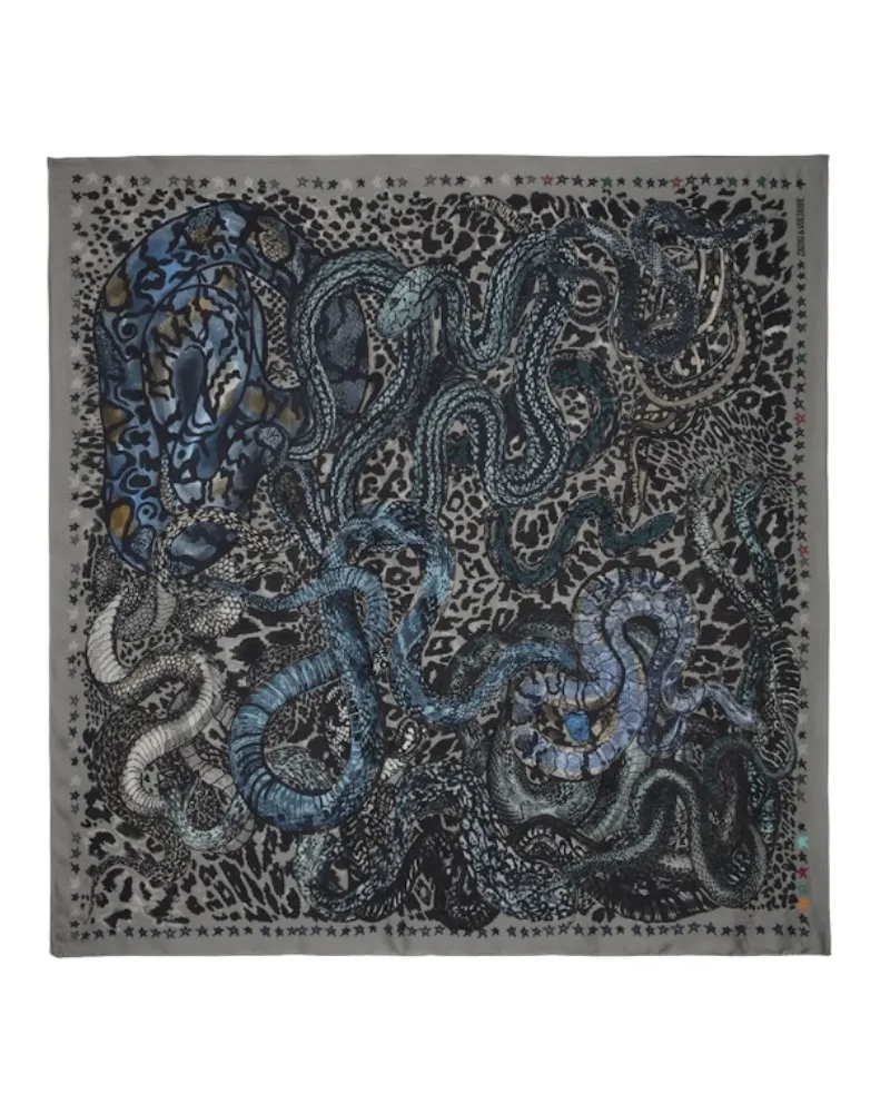 Zadig & Voltaire Billie Snakes 135 Schal Grau