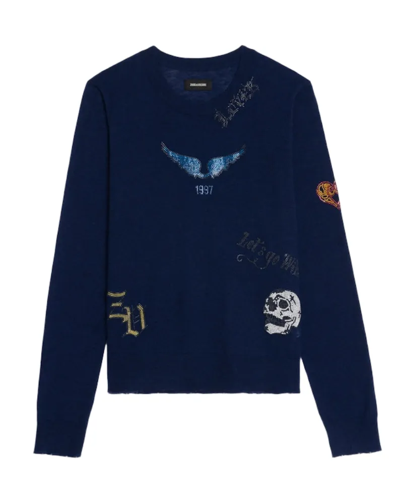 Zadig & Voltaire Pullover Miss 100% Kaschmir Blau
