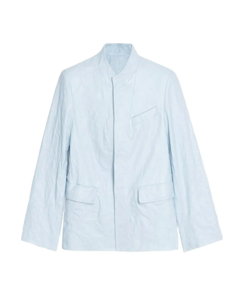 Zadig & Voltaire Blazer Veryn Crinkle-Leder Blau