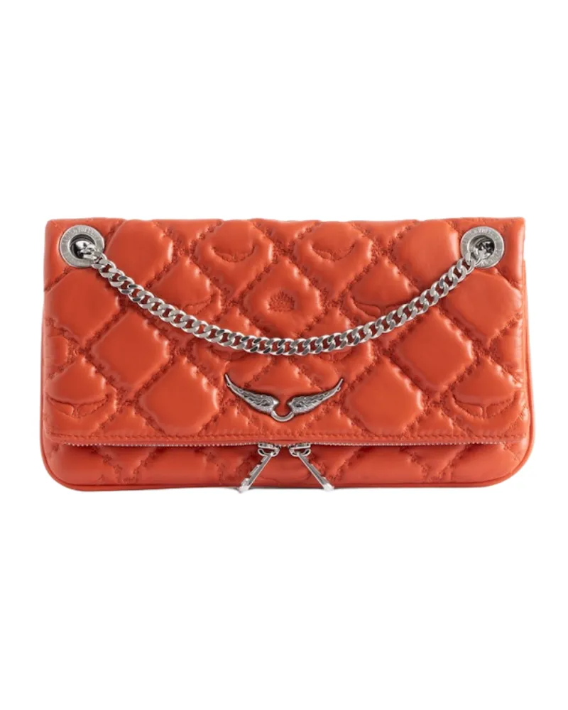 Zadig & Voltaire Clutch Rock II Gesteppt Monogramm Orange