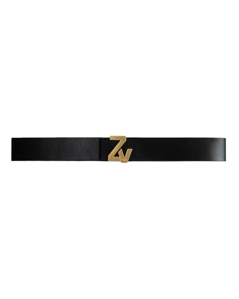 Zadig & Voltaire Gürtel ZV Initiale 40mm Schwarz