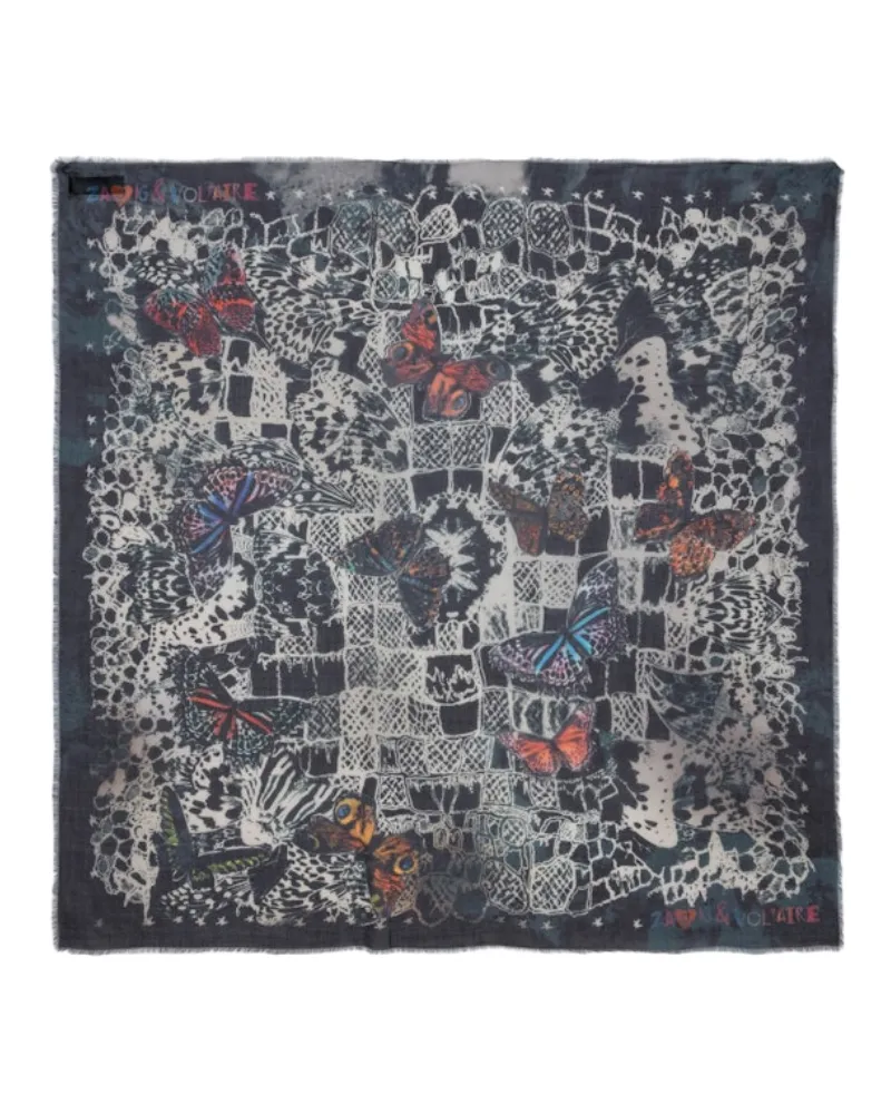 Zadig & Voltaire Kerry Butterfly Lace 135 Schal Blau