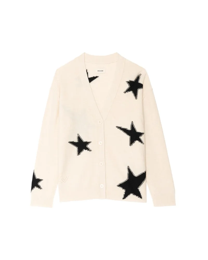 Zadig & Voltaire Cardigan Mirkaz 100% Kaschmir Ecru