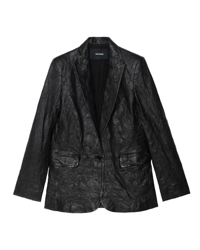 Zadig & Voltaire Blazer Valse Leder Schwarz