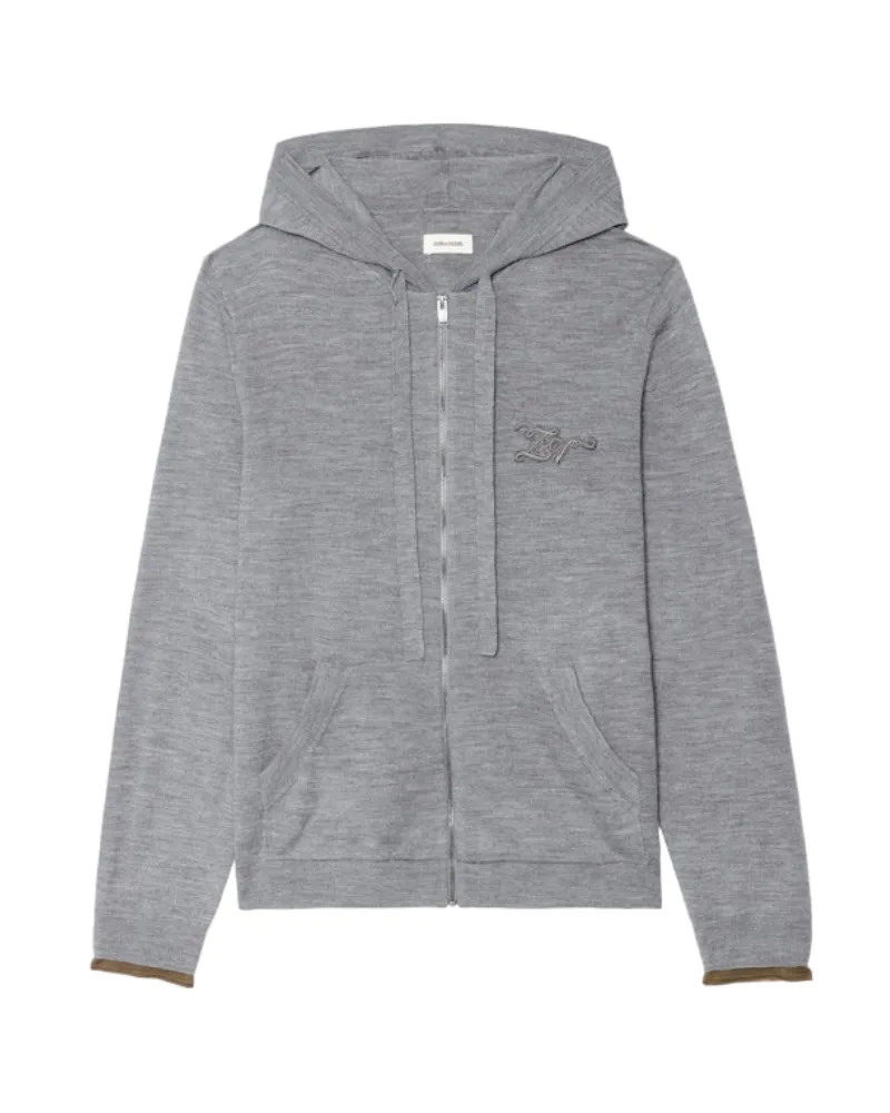 Zadig & Voltaire Cardigan Clash 100% Wolle Grau