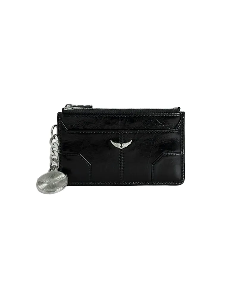 Zadig & Voltaire Sunny Card Kartenhalter Vintage Patent Schwarz